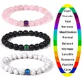 Bracelet de perles d'humeur à couleur changeante Bracelets de perles de pierre naturelle pour