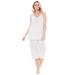 Plus Size Women's Breezy Eyelet Knit Tank & Capri PJ Set by Dreams & Co. in White (Size 30/32) Pajamas