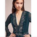 Anthropologie Tops | Anthropologie Ranna Gill Catarina Sequin Top | Color: Green/Silver | Size: L