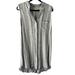 Anthropologie Dresses | Anthropologie Cloth & Stone Striped Sleeveless Raw Hem Shirt Dress Size Small | Color: Gray/White | Size: S