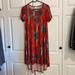 Lularoe Dresses | Lularoe Casual Dress - High/Low Short Sleeve Midi - Geometric Print | Color: Green/Red | Size: S