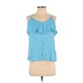 Gap Sleeveless Blouse: Blue Chevron/Herringbone Tops - Women's Size Small