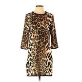 MNG Suit Casual Dress: Black Animal Print Dresses - Women's Size 2