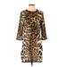 MNG Suit Casual Dress - Shift: Black Animal Print Dresses - Women's Size 2 - Print Wash