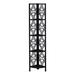 Latitude Run® 62" Bookcase w/ 4 Solid Taupe Shelves & Metal Corner Etagere in Black | 61.5 H x 15.5 W x 11 D in | Wayfair