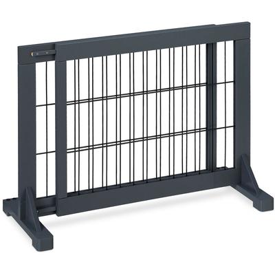 Absperrgitter, ausziehbares Schutzgitter, Treppe & Tür, HxB: 56 x 70-108 cm, freistehend, Kinder & Image