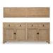 Artissance 79"L Rectangular Natural Reclaimed Wood Indoor Shandong Sideboard w/4 Drawers & 4 Doors