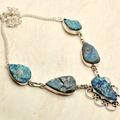 Anthropologie Jewelry | Fabulous Rough Apatite & Sterling Silver Necklace 18” | Color: Silver | Size: 18”