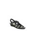 Women's Yvette Wedge Sandal by LifeStride in Black Fabric (Size 11 M)