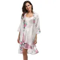 Ensemble 2 pièces Kimono paon en soie pour femmes Lingerie Sexy Robe de demoiselle d'honneur Robe