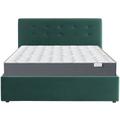 Pack lit coffre 140x190 + matelas + tête de lit - vert