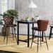 SAFAVIEH 30- Inch Aster Burgundy Bar Stool (Set of 2) - 16.9" x 21.7" x 46.1"