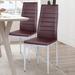 4 Pieces PVC Elegant Design Leather Dining Chairs with Solid Metal Legs - 16.0" x 20.0" x 38.5" (W x D x H)