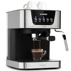 Klarstein Arabica Espressomaschine 1050W 15 Bar 1,5l Touch-Bedienfeld Edelstahl Silber-Metallic