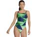 Speedo Women's Lane Game Flyback Racing Swimsuit Blue/Green