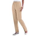 Plus Size Women's Straight-Leg Soft Knit Pant by Roaman's in New Khaki (Size 4X) Pull On Elastic Waist