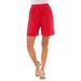 Plus Size Women's Soft Knit Short by Roaman's in Vivid Red (Size M)