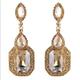 Free People Jewelry | Crystal Emerald Cut Earrings Gold | Color: Gold | Size: Os