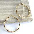 Anthropologie Jewelry | New~ Anthropologie Twisted Gold Hoop Earrings | Color: Gold | Size: Os