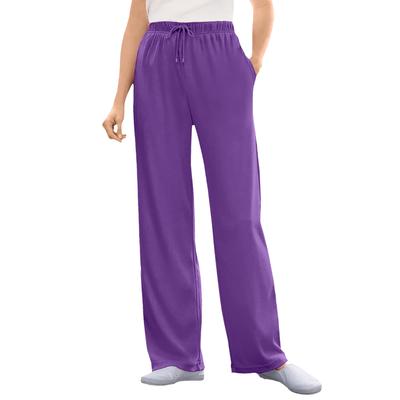 Plus Size Women's Sport Knit Straight Leg Pant by Woman Within in Purple Orchid (Size M)