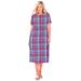 Plus Size Women's Short-Sleeve Seersucker Dress by Woman Within in Raspberry Pretty Plaid (Size 26 W)