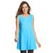 Plus Size Women's Sleeveless Fit-And-Flare Tunic Top by Woman Within in Paradise Blue (Size 22/24)