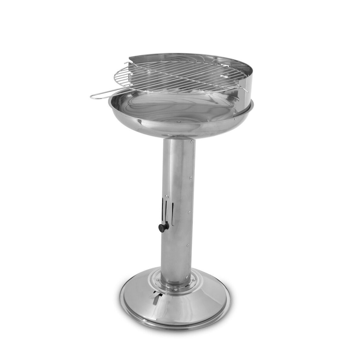ACTIVA Edelstahl Holzkohle Säulengrill "Augsburg" mit 39 cm großen verchromten, verstellbaren Grillrost und Belüftung in der Säule Image
