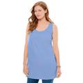 Plus Size Women's Perfect Sleeveless Shirred U-Neck Tunic by Woman Within in French Blue (Size 30/32)