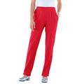 Plus Size Women's Straight-Leg Soft Knit Pant by Roaman's in Vivid Red (Size M) Pull On Elastic Waist