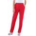 Plus Size Women's Straight-Leg Soft Knit Pant by Roaman's in Vivid Red (Size M) Pull On Elastic Waist