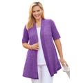 Plus Size Women's Lightweight Open Front Cardigan by Woman Within in Pretty Violet (Size 1X) Sweater
