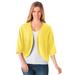 Plus Size Women's Rib Trim Cardigan Shrug by Woman Within in Primrose Yellow (Size 2X) Sweater