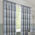 kellyuk Braemar Duck Egg Blue Faux Wool Check/Checked Highland Tartan Tape Top Lined Curtains (Duck Egg, 65" x 54", Pair)