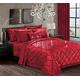 3 Piece Quilted Bedspread Crushed Velvet Comforter Luxury Bed Throw with Pillow Sham Bedding Set Burgundy Red King