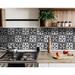 HomeRoots 6" x 6" Vinyl Peel & Stick Mosaic Tile Vinyl/PVC in Black | 6 H x 6 W x 0.1 D in | Wayfair 1000390630