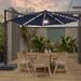 Arlmont & Co. 11 Ft LED Cantilever Patio Umbrella W/Base, Outdoor Offset Round Hanging Market Deck Umbrellas, 360° Rotation For Pool | Wayfair