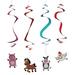 The Party Aisle™ Jeter Farm Party Dangling Swirls Danglers in Blue/Red | 4 W x 4 D in | Wayfair 49654B2384BF4E4E852F206F108A3904