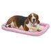 MidWest Homes for Pets Deluxe Fashion Bolster Pet Bed Faux Leather/Polyester in Pink/White | 3 H x 30 W in | Wayfair 40236-PK