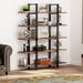 Everly Quinn 71.7" H*47.2" W 5 Tier Iron Etagere Bookcase in Black/Brown | 71.7 H x 47.2 W x 11 D in | Wayfair 46B496740C0A4DF085F662383930CF6B