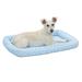 MidWest Homes for Pets Deluxe Fashion Bolster Pet Bed Faux Leather/Polyester in Blue | 3 H x 30 W x 14 D in | Wayfair 40222-PB