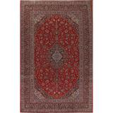 Vintage Kashan Persian Area Rug Hand-knotted Traditional Wool Carpet - 8'9" x 12'7" - 8'9" x 12'7"