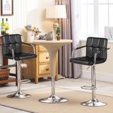 Yaheetech 2pcs Bar Stools with 360-Degree Swivel and Adjustable Height