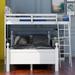 Twin over Full Pine Wood+MDF Loft Bed with Cabinet, Two Completely Independent Beds