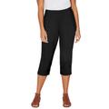 Plus Size Women's The Knit Jean Capri (With Pockets) by Catherines in Black (Size 0X)