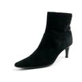 Coach Shoes | Black Coach Lillian Suede Leather Pointed Toe Ankle Boots 7.5 B Italy | Color: Black | Size: 7.5
