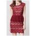Anthropologie Dresses | Maeve Anthropologie Elsa Peplum Eyelash Lace Cap Sleeve Sheath Dress Sz Small P | Color: Red | Size: Sp