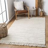 White 120 x 0.39 in Indoor Area Rug - Dakota Fields Handmade Tufted Wool Ivory Area Rug Wool | 120 W x 0.39 D in | Wayfair