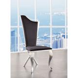 Set of 2 Cyrene Side Chair Dining Chair Living Room PU Stainless Steel, Black