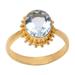Snowflake Surprise,'Gold-Plated Blue Topaz Single Stone Ring'