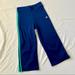 Adidas Bottoms | Adidas Climalite Youth Track Yoga Pants Navy Mint Stripes Large | Color: Blue/Green | Size: Lg